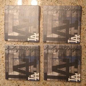 Los Angeles LA Dodgers 4 ceramic coasters